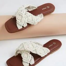 max Women Crochet Knit Flats-picture-12