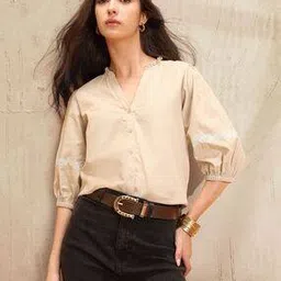 u.s. polo assn. Women Regular Fit Collar Neck Top     -picture-7