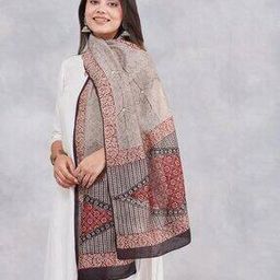 fabindia Women Cotton Silk Stole-picture-48