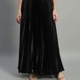 Women Pleated Flared Skirt-image-58