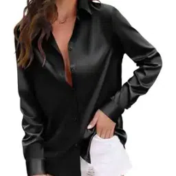 indo Women Regular Fit Satin Shirt with Spread Collar-picture-28