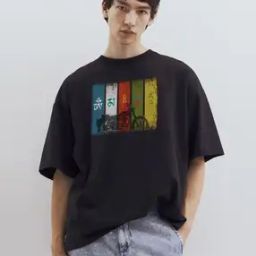 buda jeans co Men Graphic Print Oversized Fit Round-Neck T-Shirt-picture-28