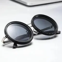 hashtag eyewear Unisex UV-Protected Adjustable Circular Sunglasses-APERTURE-1522-BLK-picture-1