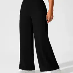 fabflee x ag Women Ribbed Relaxed Fit Pants-picture-3