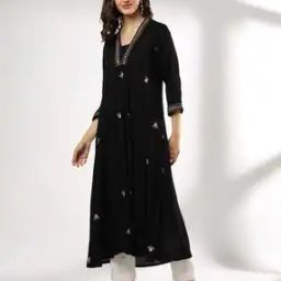 Women Embroidered Flared Kurta-image-27