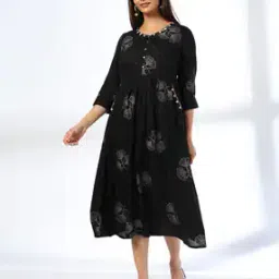 siyahi Women Floral Print Fit & Flare Dress-picture-42