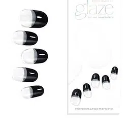 Gel Nail Dome Effect - Black French-50