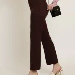 Shein Ankle Length Bootcut Pants with Back Welt Pockets-image-79