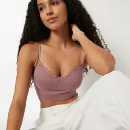 max Ribbed Lace Inserts Cami Bra-picture-41