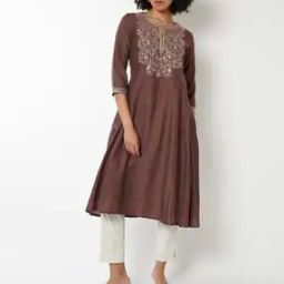 max Women Embroidered A-Line Kurta -picture-17
