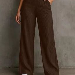 fashion booms Women Relaxed Fit Flat-Front Pants with Insert Pockets-picture-29