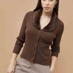 code by lifestyle Women Collar-Neck Viscose Rayon Cardigan-picture-7