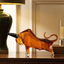 pure home and living Amber Handblown Glass Bull-picture-40
