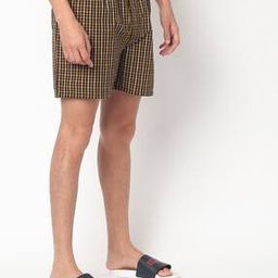 Relaxed Fit Checked Boxers with Elasticated Waist-image-74