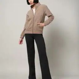 Women Knitted Regular Fit Zip-Front Jacket-image-30