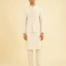 manyavar Men Regular Fit Embroidered & Embellished Nehru Jacket-picture-29
