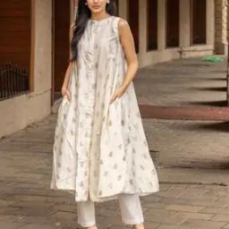 gosriki Women Floral Pattern Anarkali Kurta Set-picture-6