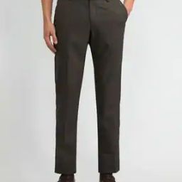 Men Tapered Fit Flat-Front Trousers-image-64