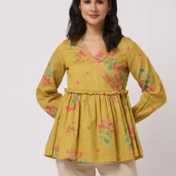 Floral Print Wrap Top-26
