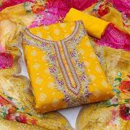 Women Embroidery Unstitched Dress Material-image-30