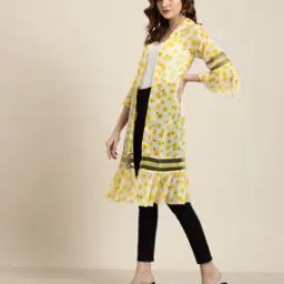 Floral Print Open-Front Shrug-46