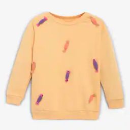 Girls Embroidered Sweatshirt with Round Neck-image-61