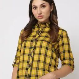 Checked Shirt with Roll-Up Tabs-image-60