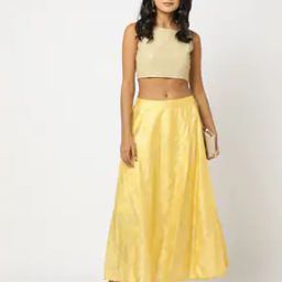 Foil Print Relaxed Fit Flared Skirt-picture-51