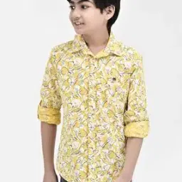 crimsoune club Floral Print Slim Fit Shirt with Roll-Up Sleeves-picture-40