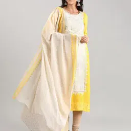 Printed Dupatta with Contrast Border-image-20
