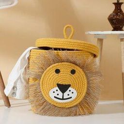 Applique Cotton Laundry Bag with Lid-26