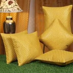 hosta homes Pack of 5 Embellished Cushion Covers with Zip Closure 16" x 16"-picture-13