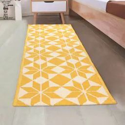 Geometric Print Cotton Handwoven Carpet 70" x 20"-image-14