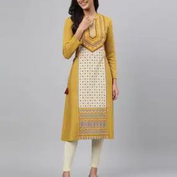Jacquard A-Line Kurta-image-5
