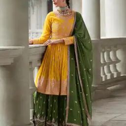 Women Embroidered Semi-Stitched Straight Dress Material-image-44