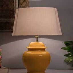 Ceramic Pot Table Lamp with Drum Shade-image-33