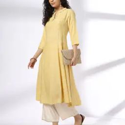 Women A-Line Kurta with Embroidered Yoke-12