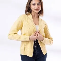 Women Front-Open Relaxed Fit Shrug-image-3