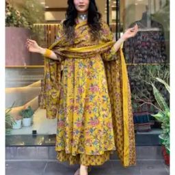 Women Printed Flared Kurta Set-image-82