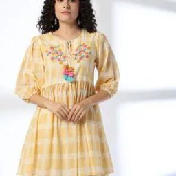 Women Checked Relaxed Fit Tunic-image-27