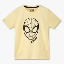 Boys Spiderman Print Relaxed Fit Round-Neck T-Shirt-picture-30