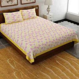 150 TC Floral Print Double Bedsheet with Pillow Covers-image-41