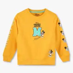 Boys Mickey Mouse Print Regular Fit Crew-Neck Sweatshirt-picture-18