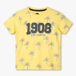 Boys Tropical Print Regular Fit Crew-Neck T-Shirt-image-77