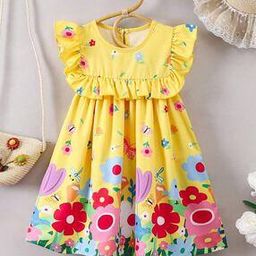 Girls Floral A-line Dress-19