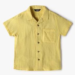 Boys Patterned Boxy Fit Cotton Shirt with Patch Pocket-picture-46