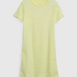 Striped Round-Neck T-Shirt Dress-image-36