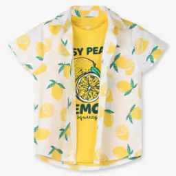 Boys Graphic Print Relaxed Fit Twofer Shirt-32