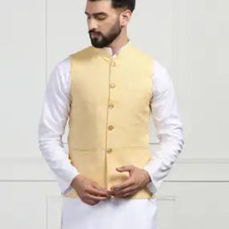 Regular Fit Nehru Jacket with Mandarin Collar-image-115