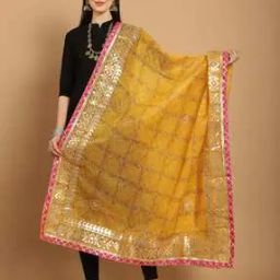 Women Printed Dupatta with Embellished Border-image-54